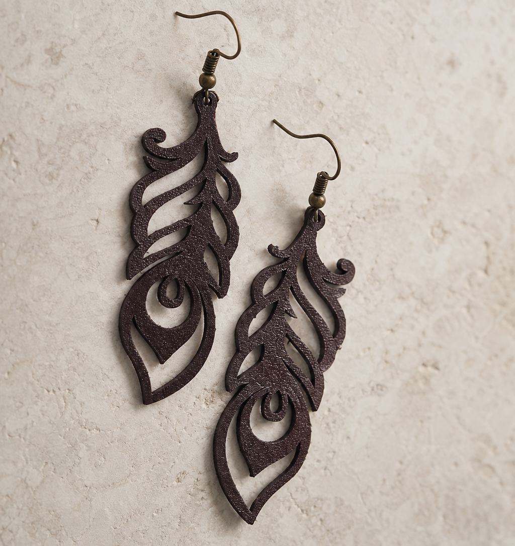 گوشواره چرمی سیمرغ سوفار